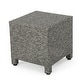preview thumbnail 9 of 20, Puerta Outdoor Wicker Accent Side Table by Christopher Knight Home