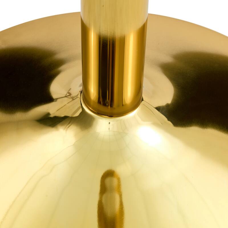 Table and chair set.A 35" Transparent Tempered Glass Round Dining Table-Gold Metal Bracket and Base.Paired with 4 WHITE