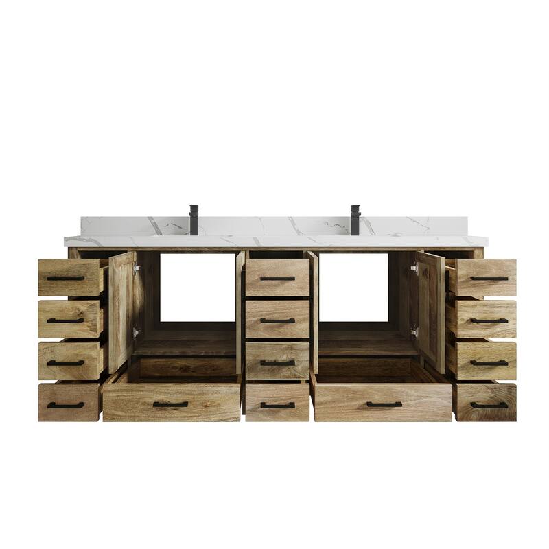 Willow Collections 84 in. W x 22 in. D Malibu Mango Double Sink Bathroom Vanity with Countertop