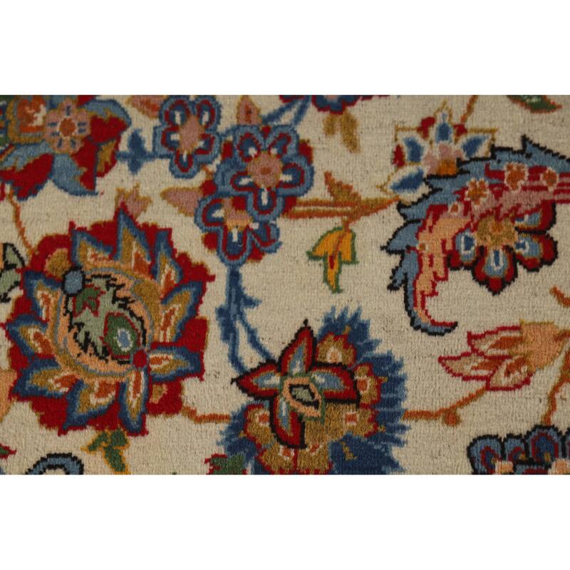 Hand Knotted Oriental 100% Wool Carpet Traditional Floral Beige & Ivories Najafabad Area Rug - 16' 1'' X 9' 11''