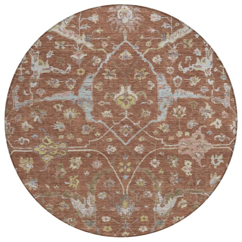 Machine Washable Indoor/ Outdoor Traditional Classic Chantille Rug