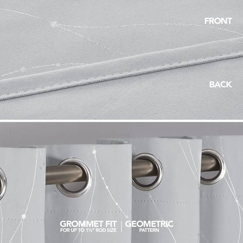 Deconovo Wave Line with Dots 52 Width Curtains Pair(2 Panel)