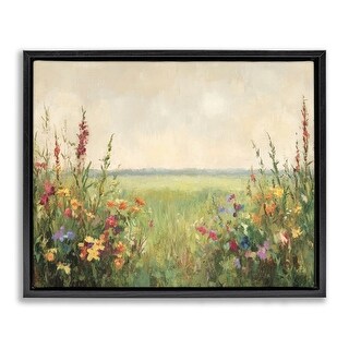 Stupell Warm Painted Meadow Framed Floater Canvas Wall Art Design By ...