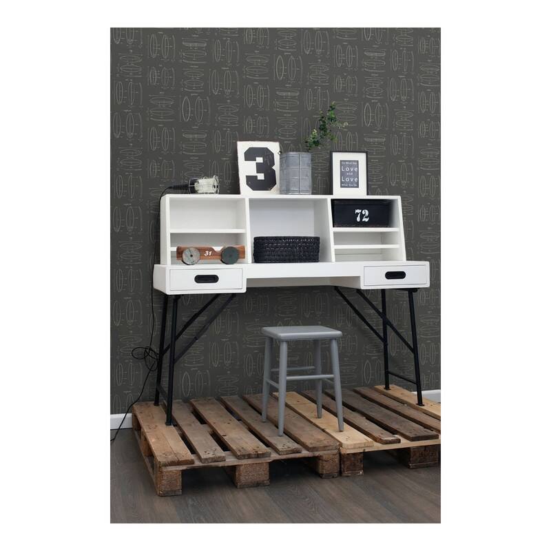 ESTA Home Cosette Taupe Equations Wallpaper - 20.5 x 396 x 0.025