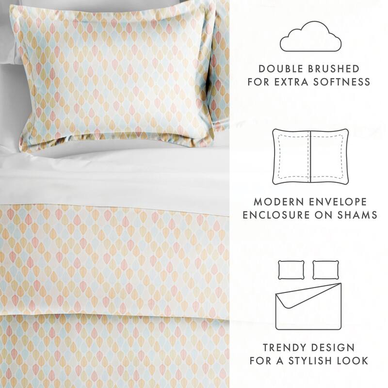 Becky Cameron Leaves 3-Piece Patterned Duvet Cover Set