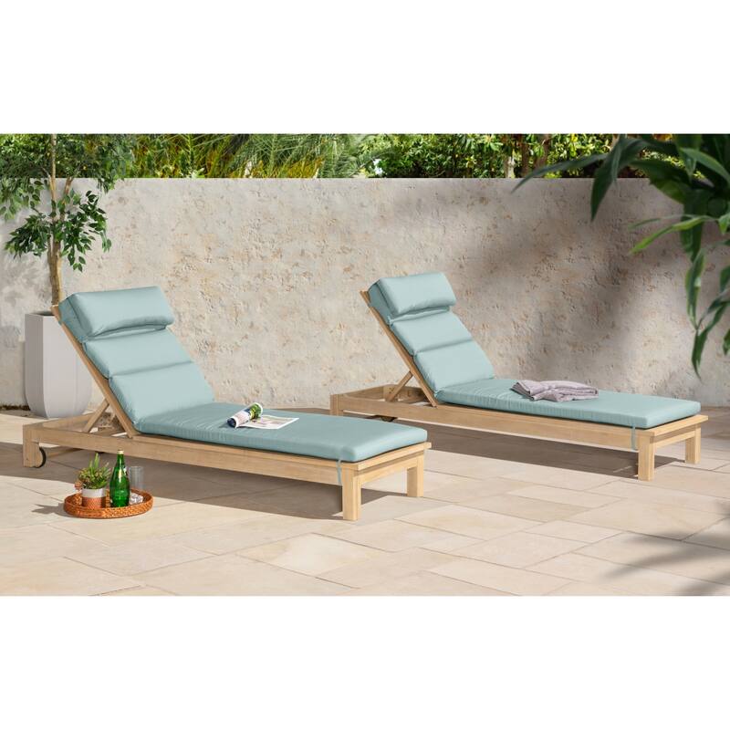 Kooper 2 Piece Sunbrella Outdoor Patio Chaise Lounges With Cushions