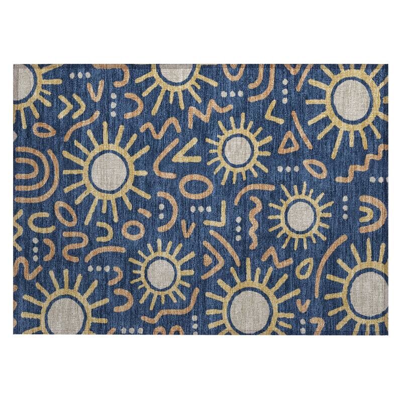 Machine Washable Indoor/ Outdoor Modern Sol Chantille Rug