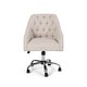 preview thumbnail 7 of 13, Barbour Upholstered Swivel Office Chair by Christopher Knight Home - N/A Beige, Silver Finish