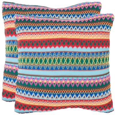 SAFAVIEH Fantasia Blue 22-inch Decorative Pillows (Set of 2)