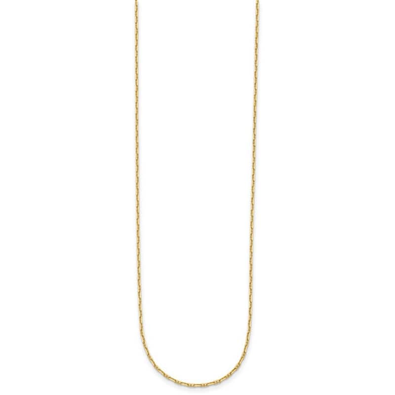 Curata Italian 14k Yellow Gold 1.3mm Mariner Anchor Chain Necklace (Lobster)