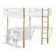 preview thumbnail 67 of 65, Modern Twin Size Wooden Loft Bed with Built-in Storage Cabinet and Cubes, Foldable Desk