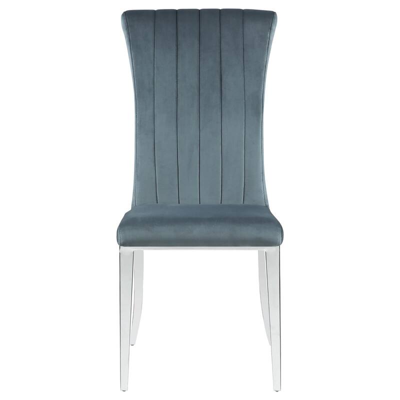 Tufted Side Chair with Chrome Legs,Dining Chair (Set of 2)