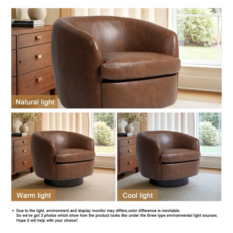 Upholstered Swivel Barrel Chair
