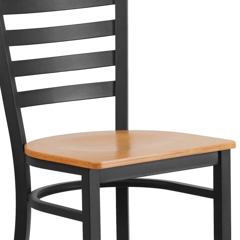 Ladder Back Metal Restaurant Barstool - 17"W x 18"D x 42.25"H