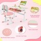 preview thumbnail 9 of 8, Gymax Kid's Study Desk & Chair Set Height Adjustable with Tilt Desktop