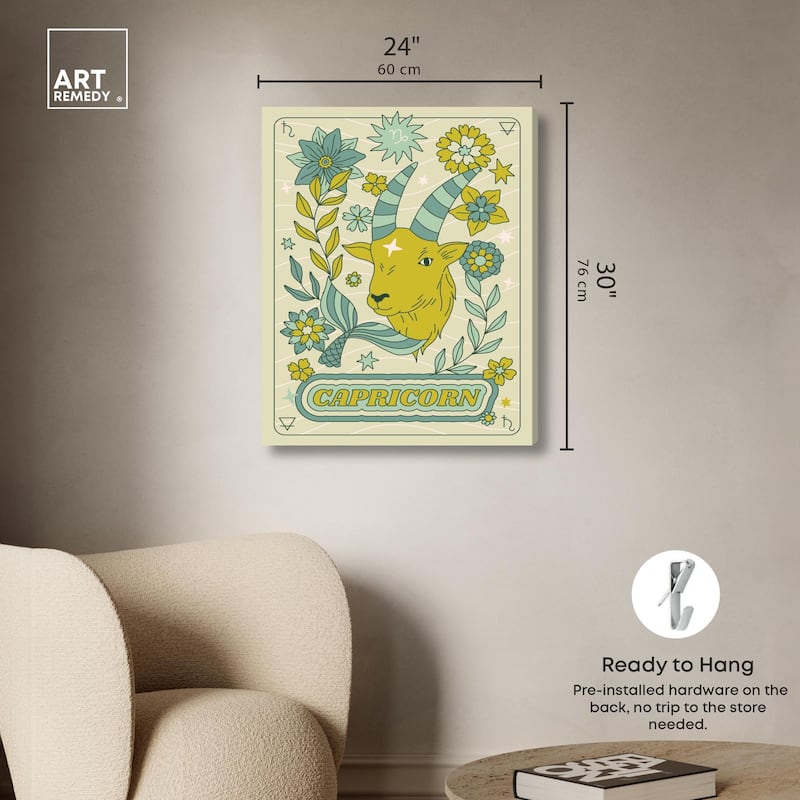 Capricorn Stars Card Canvas by Art Remedy, Gallery Wrapped