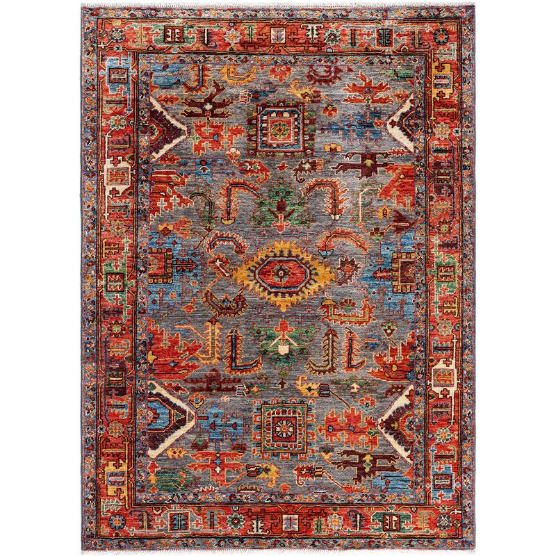 Serapi One-of-a-Kind Hand-Knotted Area Rug - Gray - 4' 2" x 5' 10"