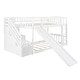 preview thumbnail 4 of 16, Stairway Twin over Twin Floor Bunk Bed with Two Drawers, Slide and Ladder