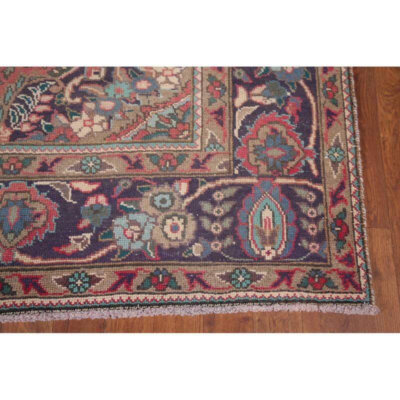Tabriz Persian Vintage Area Rug Handmade Wool Carpet - 6'9"x 9'4"