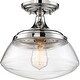 preview thumbnail 1 of 1, Kew 1-Light Semi Flush Polished Nickel - N/A