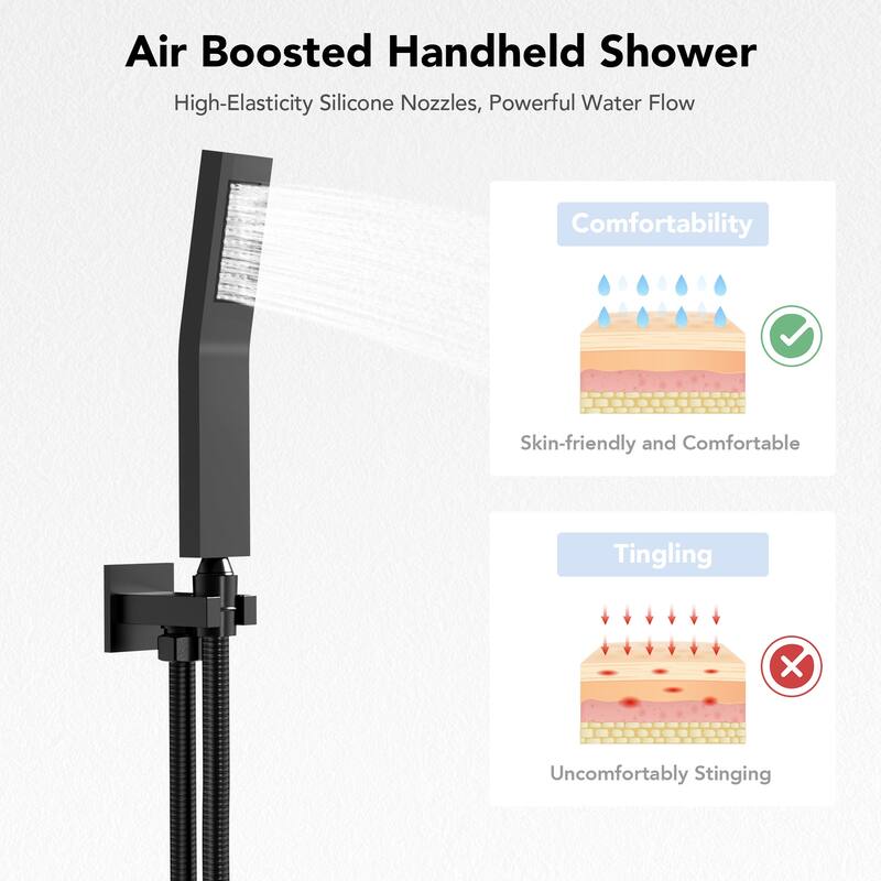 EVERSTEIN Dual Shower System 12" Rain Shower Head with High Pressure Handheld Sprays