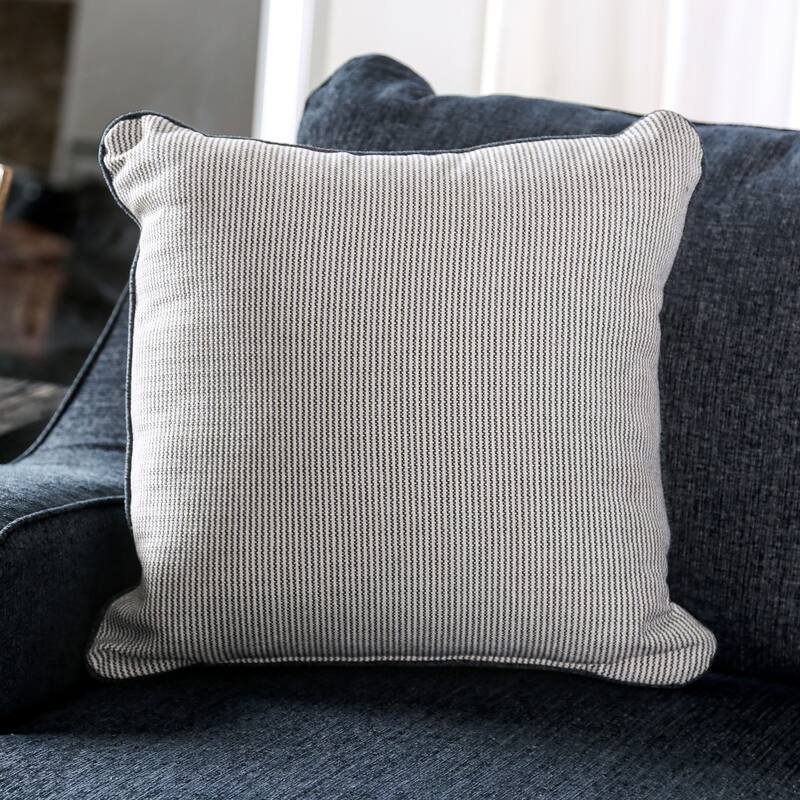 Davi Transitional Linen-like Padded Nailhead Trim Loveseat with Pillows by Furniture of America