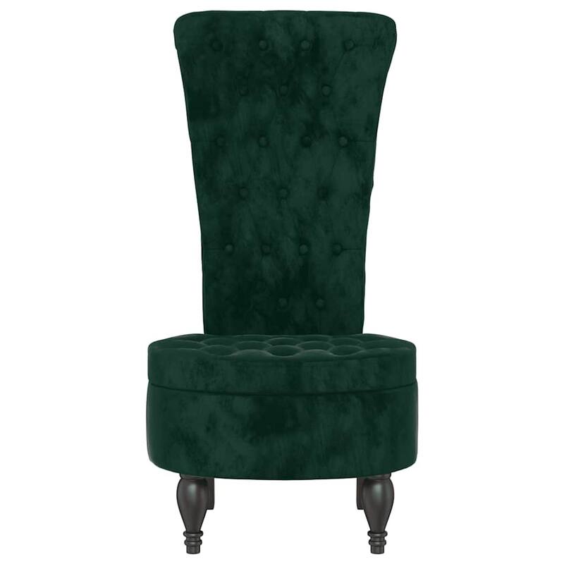 vidaXL High Back Chair Dark green Velvet, Solid wood, Plywood Single