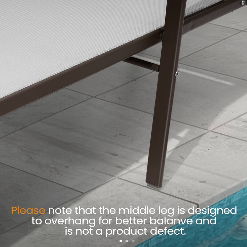 Outdoor Patio Adjustable Back Chaise Lounges Chairs with Arms(Set of 2 )