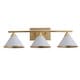 preview thumbnail 5 of 6, Yvette 3-Light 25" Metal Vanity Wall Light, White/Gold by JONATHAN Y