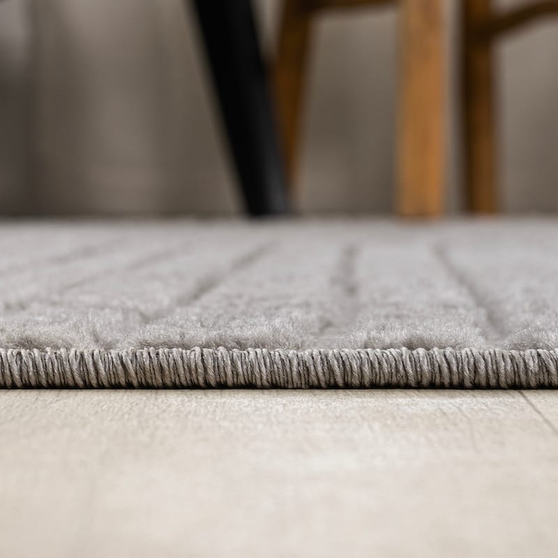 JONATHAN Y Odense Minimalist Curve Geometric Gray/Ivory Area Rug