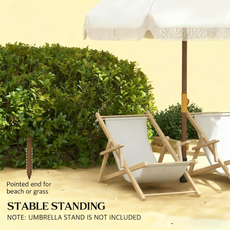 GDFStudio Outdoor Isolde Polyester Metal Beach Umbrella with UV Protection and Vented Canopy