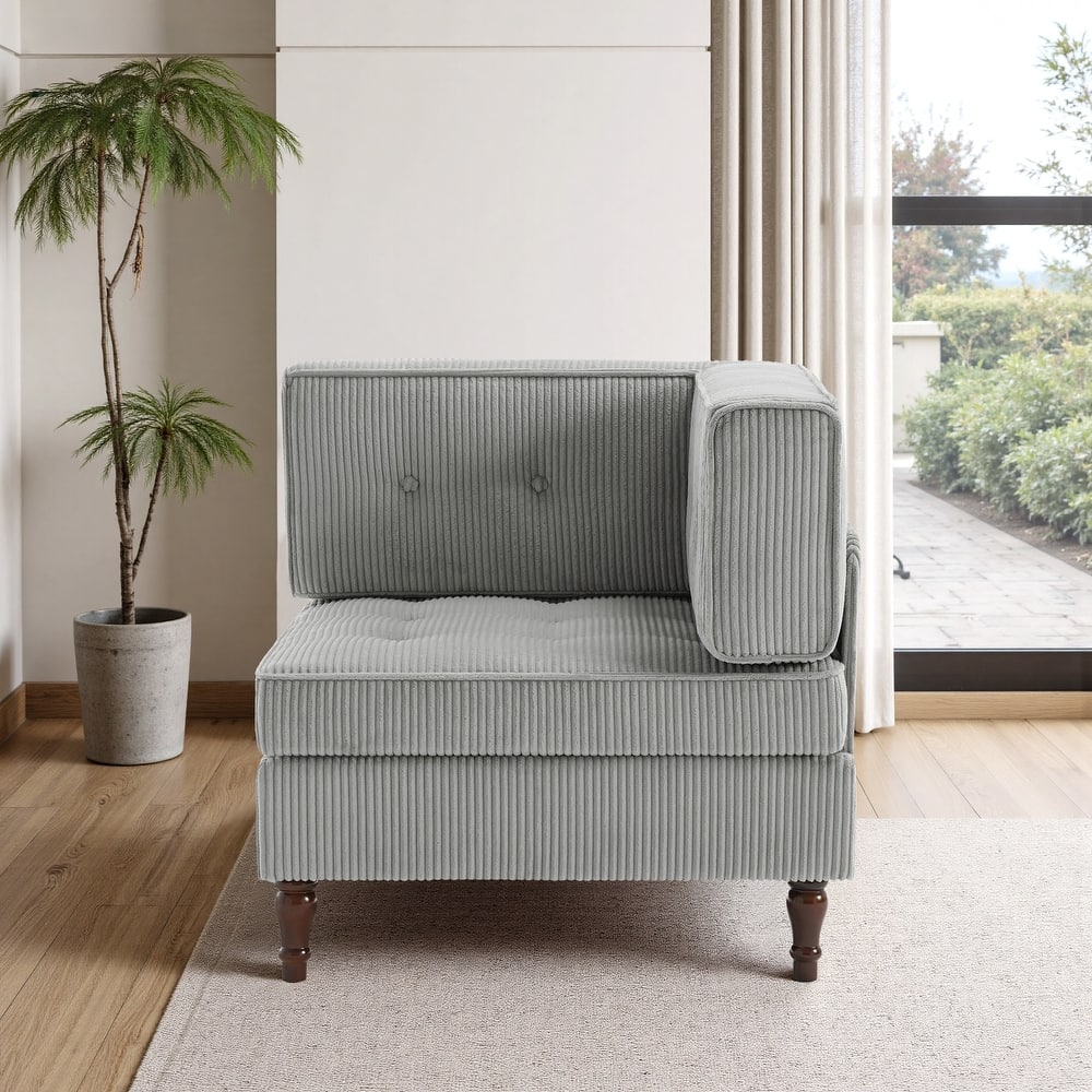UIXE Corduroy Modular Corner Sofa Lounge Corner Arm Chair
