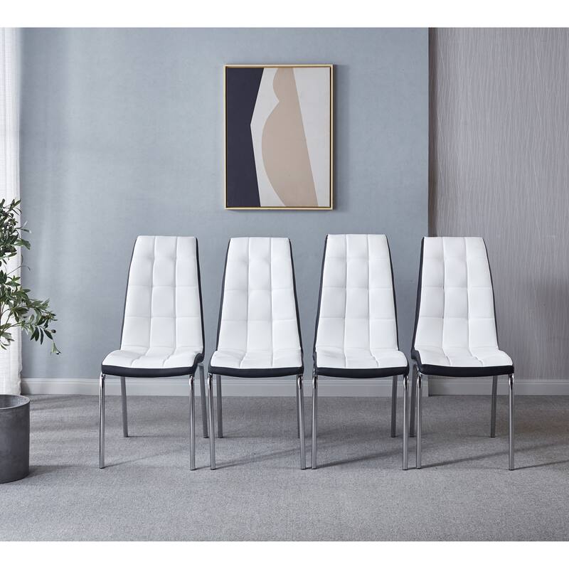 Modern Dining Chair with Silver Metal Legs,Set of 4 Bed Bath & Beyond