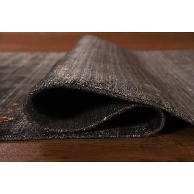 Hand Knotted Oriental 100% Wool Carpet Tribal Tribal Brown Gabbeh Area Rug - 8' 0'' X 4' 9''