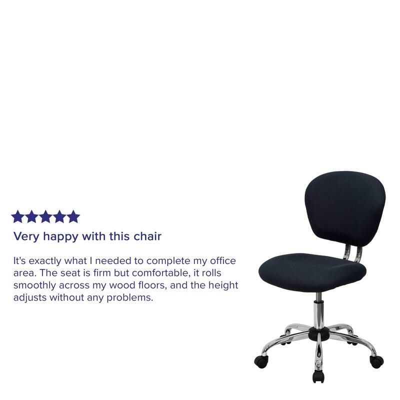 Mid-back Mesh Padded Swivel Task Office Chair with Chrome Base