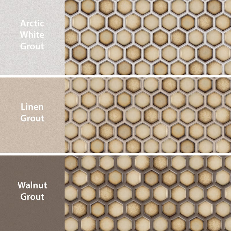 Merola Tile Hudson 1" Hex Caffe 11-7/8" x 13-1/4" Porcelain Mosaic Floor and Wall Tile