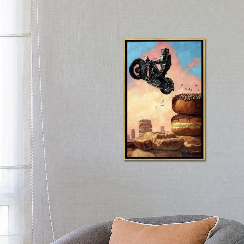 iCanvas "Dark Rider Again" by Eric Joyner Framed Canvas Print