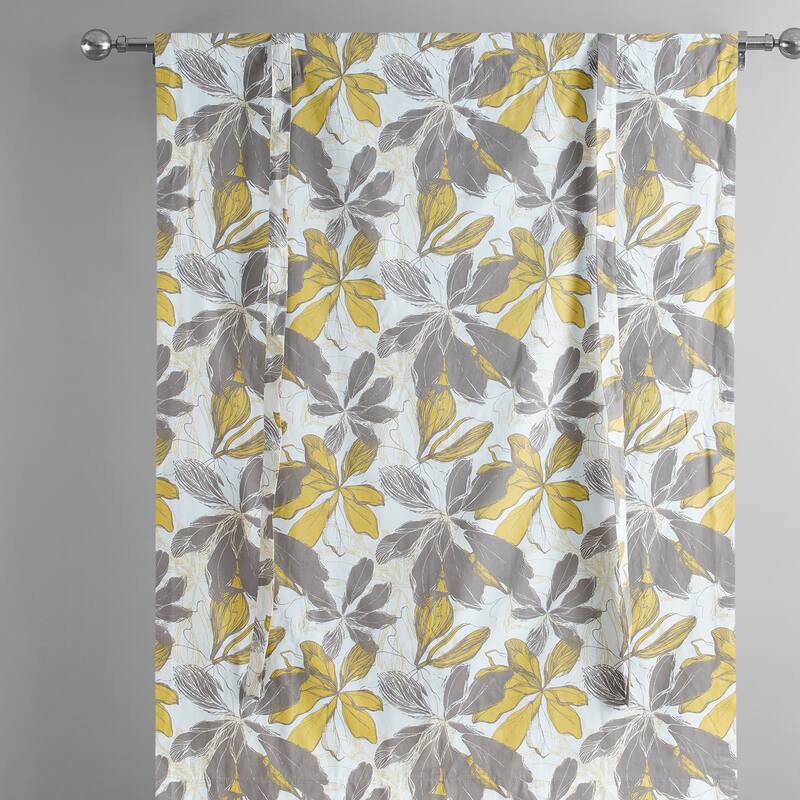 Exclusive Fabrics Sunny Day Gold Printed Cotton Tie-Up Window Shade (1 Panel) - 46 X 63