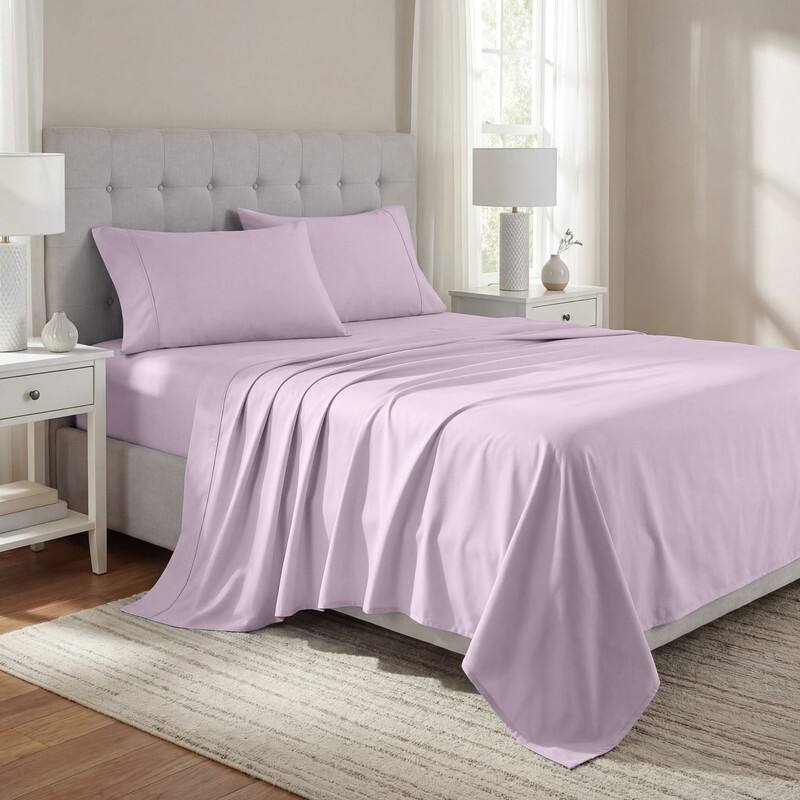 Superior Solid 1000-Thread Count Cotton Blend Deep Pocket Sheet Set - Full - Lilac