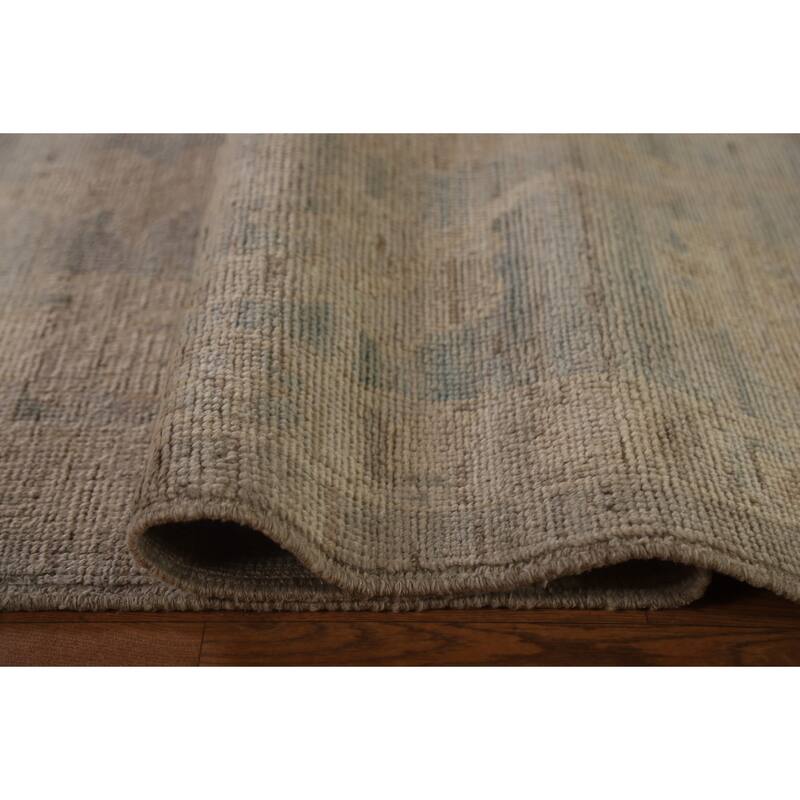 Gray Floral Oushak Turkish Area Rug Hand-knotted Oriental Wool Carpet - 9'1"x 11'10"