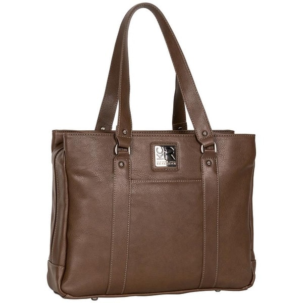 Kenneth Cole Reaction Triple Compartment Pebbled Faux Leather 15 Inch Laptop Tote Bag Overstock Brown Kenneth Cole Reaction Triple Compartment Pebbled Faux Leather 15 Inch Laptop Tote Bag Overstock Brown