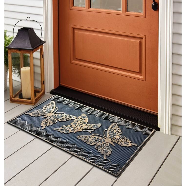 A1HC All Weather Rubber Door Mat, Dirt Grabber Durable Welcome Doormat, Pin Scrapper Doormat