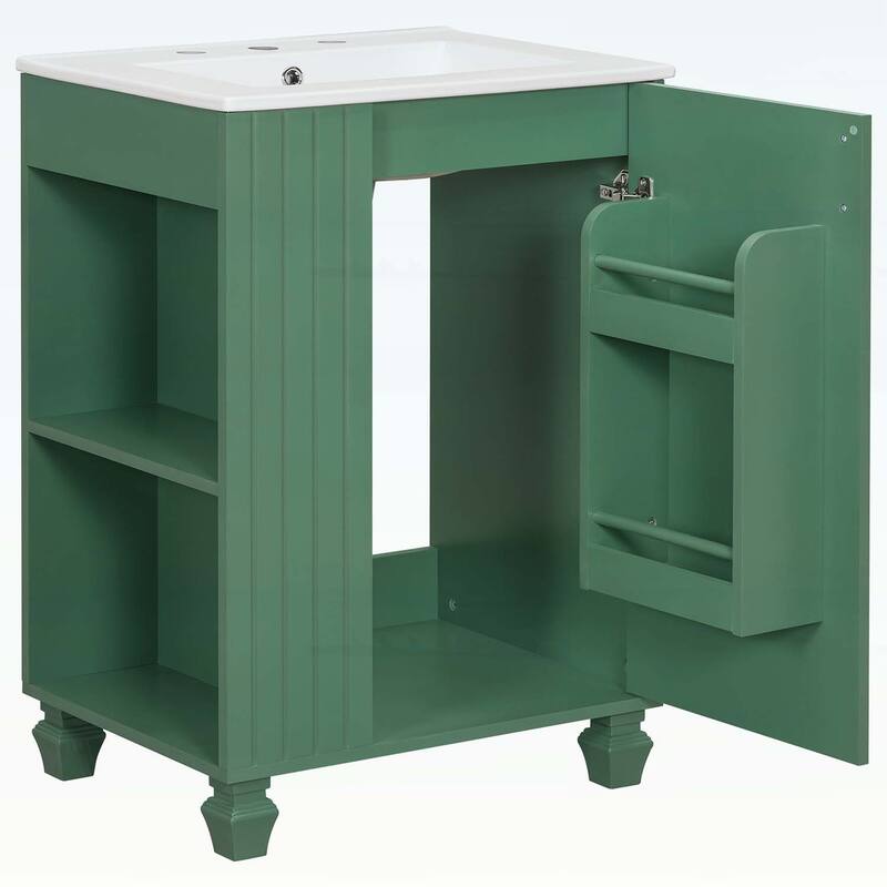 Bathroom Vanity with Sink, Cabinet Door Shelf,Side Open Storage,Wood Frame,Soft Closing Door