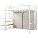 preview thumbnail 12 of 36, White Space-saving Full/Twin Size Metal Loft Bed with Wardrobe and Storage Shelves