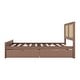 preview thumbnail 5 of 7, Full Size Solid Pine Wood Platform Kids Bed Frame with 4-Drawers and Rattan Headboard for Bedroom, Easy to Assemble, Espresso
