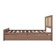 preview thumbnail 18 of 46, Rattan Platform Bed Frame with 4 Storage Drawers and Wooden Rattan Headboard for Kids, No Box Spring Needed