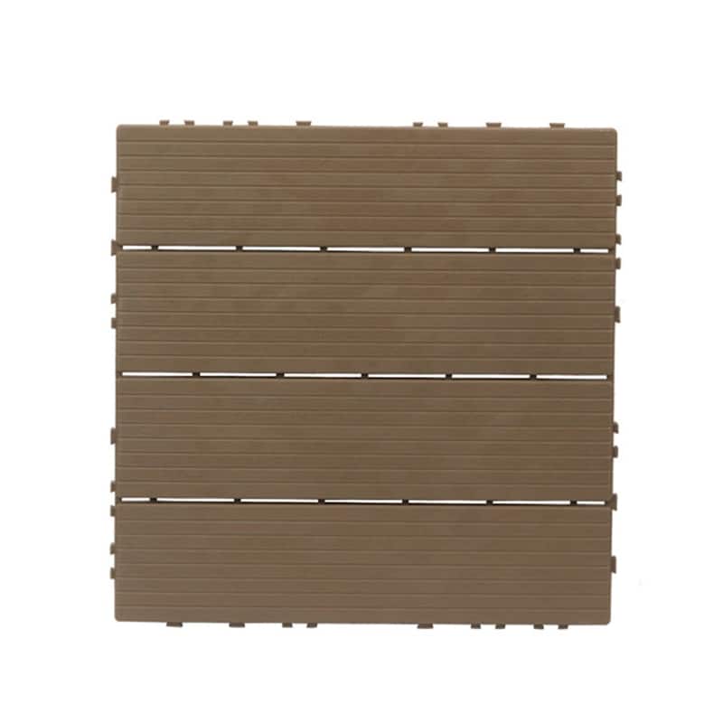 27 Pack, 11.4"x11.4" Plastic Waterproof Interlocking Deck Tiles