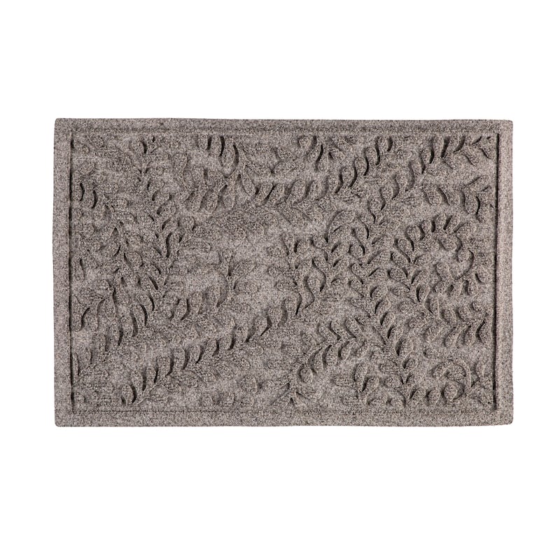 20" x 30" Waterhog Indoor/Outdoor Rug, Leaves - 20" x 30" Rectangle - Grey
