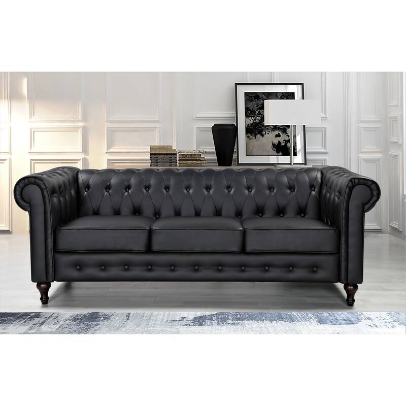 Brooks Classic Chesterfield 3-Piece Living Room Set-Chair Loveseat & Sofa