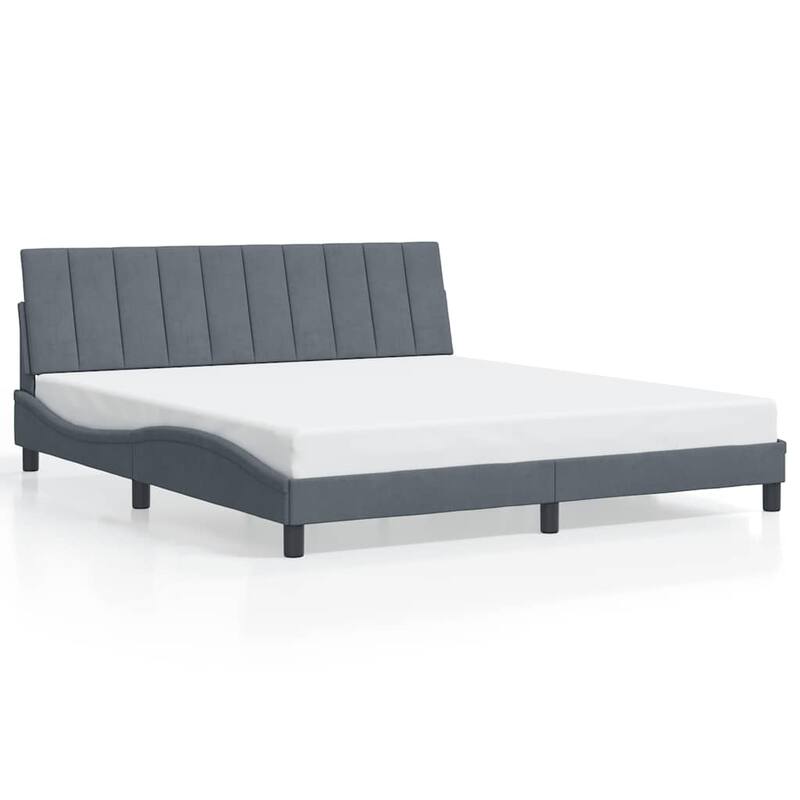 vidaXL Bed Frame with Headboard Mattress Foundation Bedroom Furniture Velvet